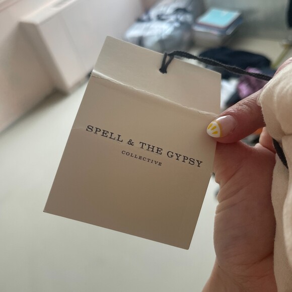 Spell and the Gypsy Lace Harmony Strappy Maxi Dress Tan Small - Picture 6 of 8